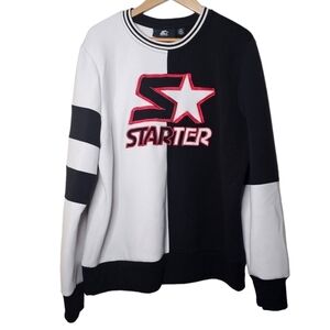 STARTER Black Label Colorblock Crewneck Sweatshirt Size Large
